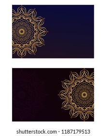 Vector mandala pattern. two template for flyer or invitation card design. for banners, greeting cards, gifts tags