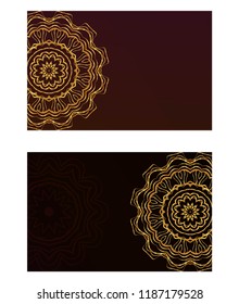 Vector mandala pattern. two template for flyer or invitation card design. for banners, greeting cards, gifts tags