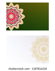 Vector mandala pattern. two template for flyer or invitation card design. for banners, greeting cards, gifts tags