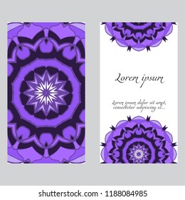 Vector mandala pattern. two template for flyer or invitation card design