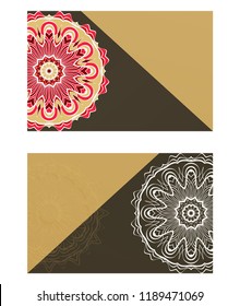 Vector mandala pattern. two template for flyer or invitation card design. for banners, greeting cards, gifts tags
