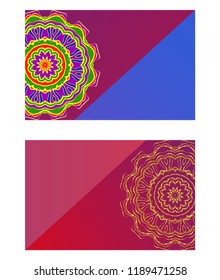 Vector mandala pattern. two template for flyer or invitation card design. for banners, greeting cards, gifts tags