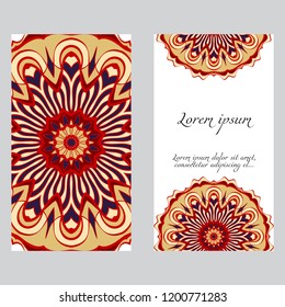 Vector mandala pattern. two template for flyer or invitation card design
