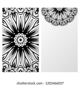 Vector mandala pattern. two template for flyer or invitation card design. for banners, greeting cards, gifts tags