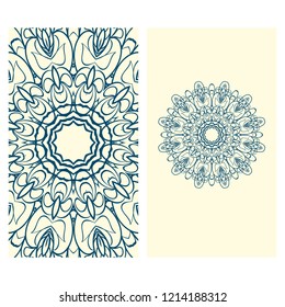 Vector mandala pattern. two template for flyer or invitation card design. for banners, greeting cards, gifts tags