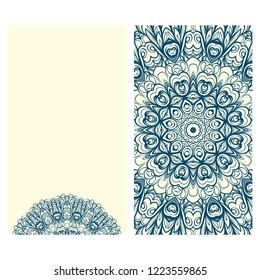 Vector mandala pattern. two template for flyer or invitation card design. for banners, greeting cards, gifts tags