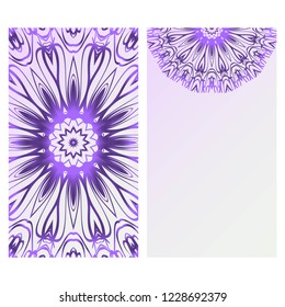 Vector mandala pattern. two template for flyer or invitation card design. for banners, greeting cards, gifts tags