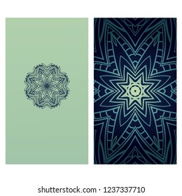 Vector mandala pattern. two template for flyer or invitation card design. for banners, greeting cards, gifts tags