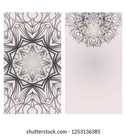 Vector mandala pattern. two template for flyer or invitation card design. for banners, greeting cards, gifts tags