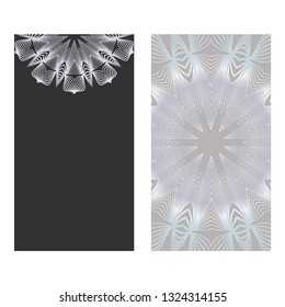 Vector Mandala Pattern. Two Template For Flyer Or Invitation Card Design. For Banners, Greeting Cards, Gifts Tags. Grey color.