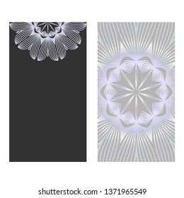 Vector Mandala Pattern. Two Template For Flyer Or Invitation Card Design. For Banners, Greeting Cards, Gifts Tags. Grey color.