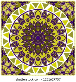 Vector Mandala Pattern.Template For Flyer Or Invitation Card Design. For Banners, Greeting Cards, Gifts Tags