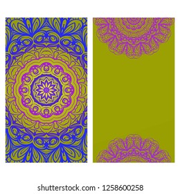 Vector Mandala Pattern.Template For Flyer Or Invitation Card Design. For Banners, Greeting Cards, Gifts Tags