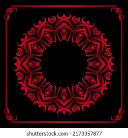 vector mandala, red color gradation
