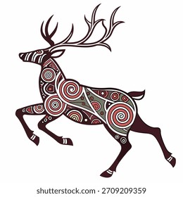 Vector of  Mandala Reindeer on white background