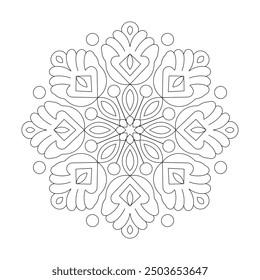 Vector mandala relaxation patterns unique design coloring book page
