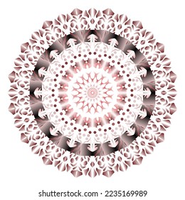 Vector Mandala Round gradient mandala on white isolated background.