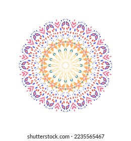 Vector Mandala Round gradient mandala on white isolated background.