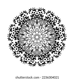 Vector Mandala Round gradient mandala on white isolated background.