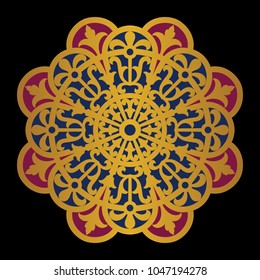 Vector Mandala. Round ornament in ethnic style.