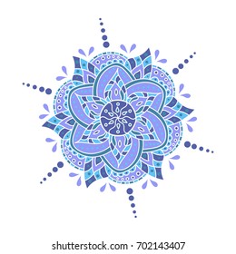 Vector mandala - round ornament. Traditional indian symbol. Islamic, arabic, buddhistic or mystic motif. Colored flower of mandala. Graphic template for your design