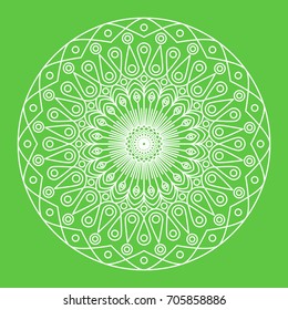 Vector mandala - round ornament. Traditional indian symbol. Islamic, arabic, buddhistic or mystic motif. Flower of mandala in linear style. Graphic template for your design.