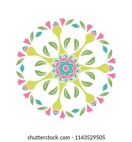 Vector mandala. Round ornamental  mandala. Perfect for logo, oriental decoration, coloring books. Indian, Islam, Arabic motifs. Vector hand drawn illustration.