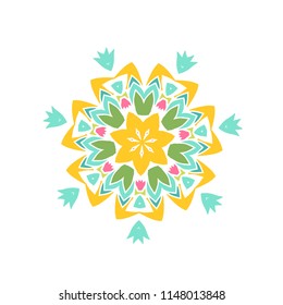 Vector mandala. Round ornamental  mandala. Perfect for logo, oriental decoration, coloring books. Indian, Islam, Arabic motifs. Vector hand drawn illustration.
