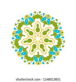 Vector mandala. Round ornamental  mandala. Perfect for logo, oriental decoration, coloring books. Indian, Islam, Arabic motifs. Vector hand drawn illustration.
