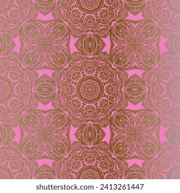 Vector mandala seamless pattern Circular pattern in form of mandala sacred geometry. Decorative ornament in ethnic oriental style. Coloring book page.