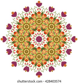  vector mandala. Set of ornamental patterns for background and texture.Vector illustration isolated on white.Islam, Arabic, Indian, ottoman motifs.