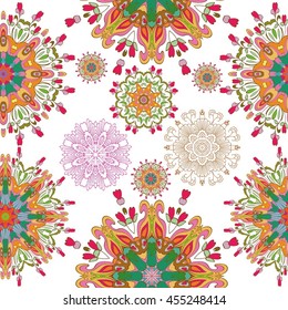 vector mandala. Set of ornamental patterns for background and texture.Perfect for printing on fabric or paper. 
