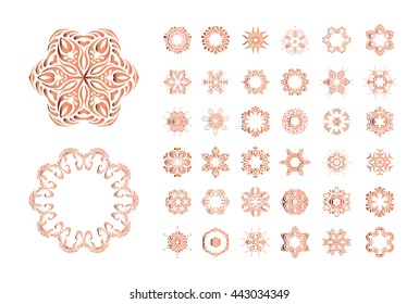 Vector mandala set. Ornamental round lace design.