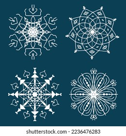 Vector mandala. Snowflake pattern. Traditional oriental ornament.