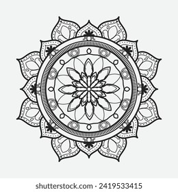 a vector mandala with square background