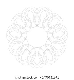 Vector mandala style circle round design element sign symbol isolated on white monochrome template for web and print 