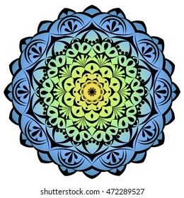 Vector Mandala style islam, Arabic, Indian. Vintage decorative elements