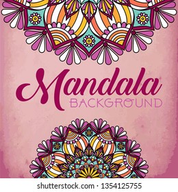 Vector Mandala Style vintage Background. Vector Illustration
