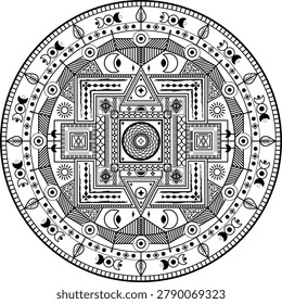 Vector Mandala Symmetric Geometric Design