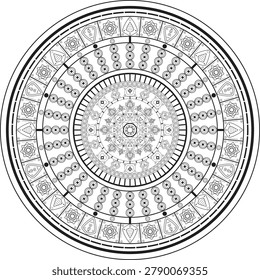 Vector Mandala Symmetric Geometric Design