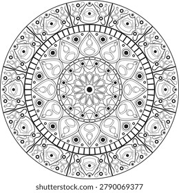 Vector Mandala Symmetric Geometric Design