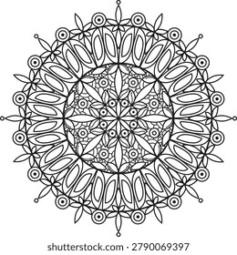 Vector Mandala Symmetric Geometric Design