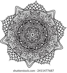 vector mandala template for design and print, coloring sheet, oriental motifs and floral elements