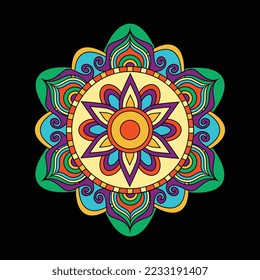  Vector mandala template. Golden design elements. Traditional Turkish, Indian motifs. Great for fabric and textile, wallpaper, packaging or any desired idea.