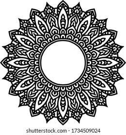 plantilla de mandala vectorial para la tarjeta de decoración de páginas libro de color para adultos 