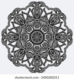 vector mandala template for page decoration card adult coloring book.