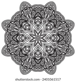 vector mandala template for page decoration card adult coloring book.