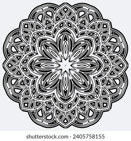 vector mandala template for page decoration card adult coloring book.