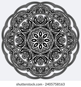 vector mandala template for page decoration card adult coloring book.