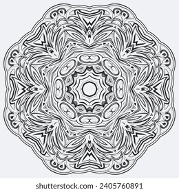 vector mandala template for page decoration card adult coloring book.